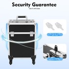 Rolling Makeup Train Case Trolley Aluminum Cosmetic Case Storage Organizer Black