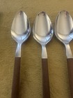Vintage Ekco Eterna Canoe Muffin  6  Teaspoons Brown Handle Never Used