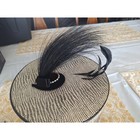 Vintage 1950s Rhinestone Feather Fascinator Headpiece Pair Veil Comb Hat Box