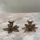 Pair Of Vintage Lotus Flower Candlestick Holders Mid Century Modern Decor