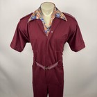 Vtg 60s 70s Jumpsuit One Piece Mens Polyester Leisure Para Suit Disco Large 46