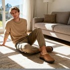 Mens Moccasin Slippers Indoor Outdoor House Slippers Warm Plush Fuzzy Memory    