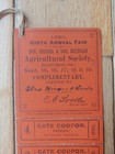 1890 Ninth Annual Fair Indiana Michigan Agricultural Society South Bend Tickets