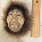 Vintage Inuit Art Eskimo Elder Face Handcrafted By A r t  Made In Alaska