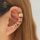 24 Pcs Gold Silver Hair Braids Dreadlock Non-piercing Ear Clip Beard Beads Cuffs