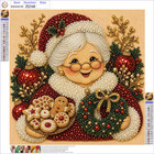 Christmas Pearl Art Kit - 20x20cm  christmas Grandma   Includes Round Pear