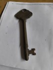 Vintage Antique Hotel Motel Room Key Brass Fob With Skeleton Key  5 1920 s-30 s