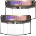 2  576 Led Solar Power Wall Light Pir Motion Sensor Outdoor Garden Security Lamp