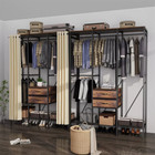 Xxl Industrial Clothes Rail Rack Dust-proof Open Wardrobe Stand W drawer Shelves