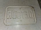 Vintage 60 s 70 s  detour  Heavy Stamped Steel Street Sign black white 12  X 8 
