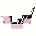 Lockable Makeup Train Case With Mirror 2 Trays Aluminum Travel Box