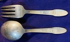 Vintage 1847 Rogers Bros Is Baby Spoon And Fork Silverplate