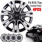 4x 15 inch Wheel Cover Snap On Full Hub Caps Fit For R15 Tire   Steel Rim Sliver