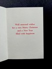 1 Vtg Unused Xmas Greeting Card Cute Girl Busy Baking As Her Cat Kitten Watches