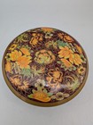 Daher Floral Tin Canister Container  Made In England 4 75  X 3  Vintage 