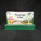 Vintage 1950s Louis Marx Drive Carefully Billboard Toy Train Accessory