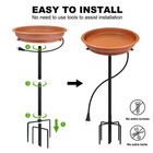 Heated Bird Bath  Stable 5-prong Metal Base Thermostat Control Weather Resist   