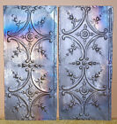 Antique Iridescent Victorian Ceiling Tin Tile Fleur De Li  Flowers Cottage Chic
