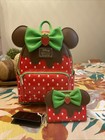 Loungefly  Minnie Mouse Chocolate Dipped Strawberry Ears Mini Backpack Wallet