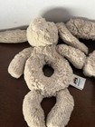 Little Jellycat Bashful Bunny Rattle Brown Baby Ring Grabber Plush Lot Of 2