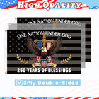 God Bless America Flag 3x5 Ft  3-ply Double Sided One Nation Under God 250 Years