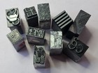 10 Assorted Vintage Metal Letterpress Printing Blocks