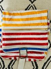 Vintage 70s Striped Travel Toiletry Bag Hanging Cosmetic Organizer Vinyl Taiwan