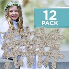 12 Pack Crocheted Cross Bookmarks With Tassels Cotton Soft For Gifts