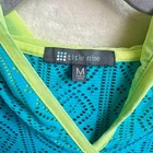 Title Nine Lazer Cut Hooded Swim Coverup Tunic Teal Turquoise Lime Womens M