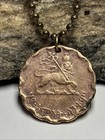 1944 Ethiopia 25 Cent Coin Pendant      Lion Of Judah  Great      Wear History  5