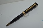 Glm  956 Fountain Pen Black Body Medium Nib Gold Trim New Old Stock