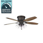 Stoneridge 52 In  Indoor Led Bronze Hugger Ceiling Fan With Light Kit  5 Reversi