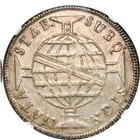 Brazil 1815 B 960 Reis  Old World Silver Coin Ngc Au55   5406