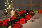 10 Pcs Red Silk Roses Artificial Flowers Realistic Bouquet Home Decor Xmas Gifts