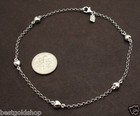 Platinum Clad 3d Heart Anklet Ankle Bracelet Sterling Silver 925 All Sizes 9-11 