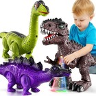 Dinosaur Toys Kids 3 Pack Walking Roaring Flashing Light Electric Dinosaur Toys