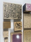 Vintage Wood Mounted Rubber Stamp Lot Mixed Backgrounds Textures Art Crafting