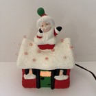 Vtg Ceramic Christmas House Mold W  Santa On Roof Lights Up Chimney 80s