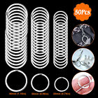 50pcs Round Key Ring 20 25 30mm Rustproof Split Ring Keychain Stainless Steel