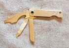 Basic Pocketknife Blade File Bottle Opener Gold Small Keychain Free Shipping