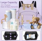 Diaper Bag Backpack Baby Bag Waterproof Multi Function Baby Backpack Purple