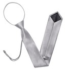  Zipper Ties For Men Solid Pre-tied Tie With Tie Clip Extra Long Silver
