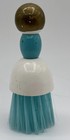 Vintage Vanity Half Wooden Art Doll And Whisk Hand Broom Brush Blue White Girl