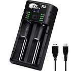 Imren 2 Bay Universal Battery Charger Usb-c For 26650 18650 Li-ion Ni-mh Ni-cd