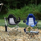 Romswi 2-pack Aluminum Hammock Chair With Footrest 440lbs For Outdoor Black