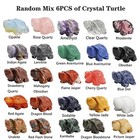 Gemstone Turtle Figurines Mix 6pcs  Crystal Tortoise Statue  Natural Hand Car   