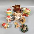 Vintage Teddy Bear Christmas Ornament Lot Of 9 Russ   Others 1980s 90s Ceramic