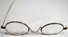 Antique Gold Round Reading Glasses Wire Rim Frame With Case Missing Side Temple