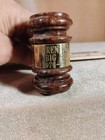 Vintage Wooden Judge Gavel Brass Engraved Band Lawyers   Legal 1976-1977