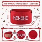 Yookeer Christmas Hohoho Gift Basket With Handles  15 15 X 10 X 9 Inches  Red